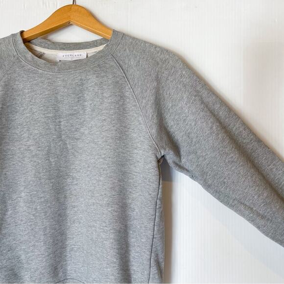 Everlane | Heather Gray Essential Crewneck Sweatshirt Long sleeve Cotton - Picture 3 of 6